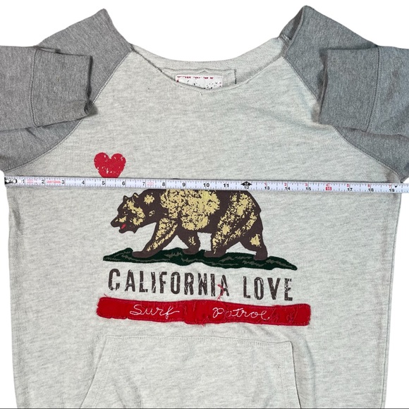 Reflex California Republic medium grey sweatshirt image on front kangaroo pocket - Picture 5 of 8